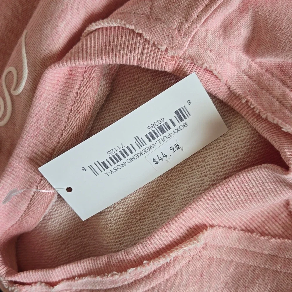 NWT Simply Southern Weekend Boxy Pullover Sweatshirt Rosy Pink - Picture 6 of 6
